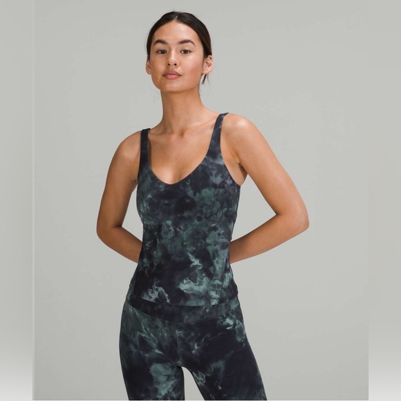 LULULEMON ALIGN TANK *WAIST DIAMOND DYE SILVER BLUE TIDEWATER TEAL GRAPHITE NWT - Picture 8 of 8